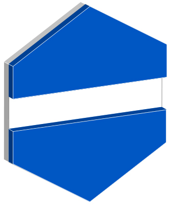 GRAVOGLAS 2 SURFACE AZUREBLÅ-HVIT 1,6 MM