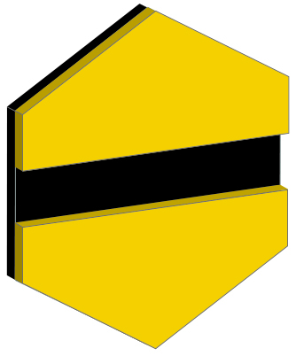 GRAVOGLAS 2 SURFACE GUL BLANK-SORT 1,6 MM