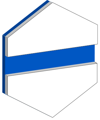 GRAVOGLAS 2 SURFACE HVIT MATT-BLÅ 1,6 MM