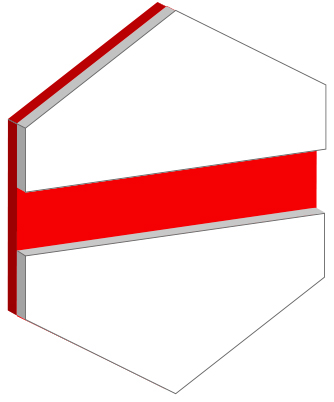 GRAVOGLAS 2 SURFACE HVIT BLANK-RØD 1,6 MM