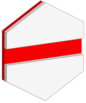 GRAVOPLY LASER HVIT-RØD 0,8 MM