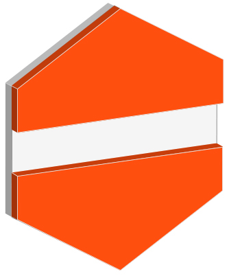 GRAVOPLY 2 ORANSJE-HVIT 1,5 MM